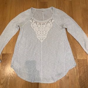 Hollister crochet detail top